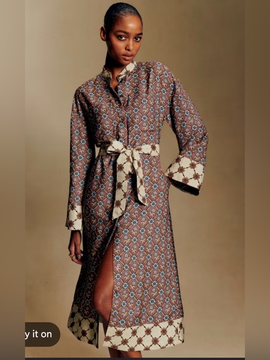 Sezane Dresses & Skirts - Sézane x Antoinette Poisson Dress Madder Red Heart Print Silk Blend Size 12